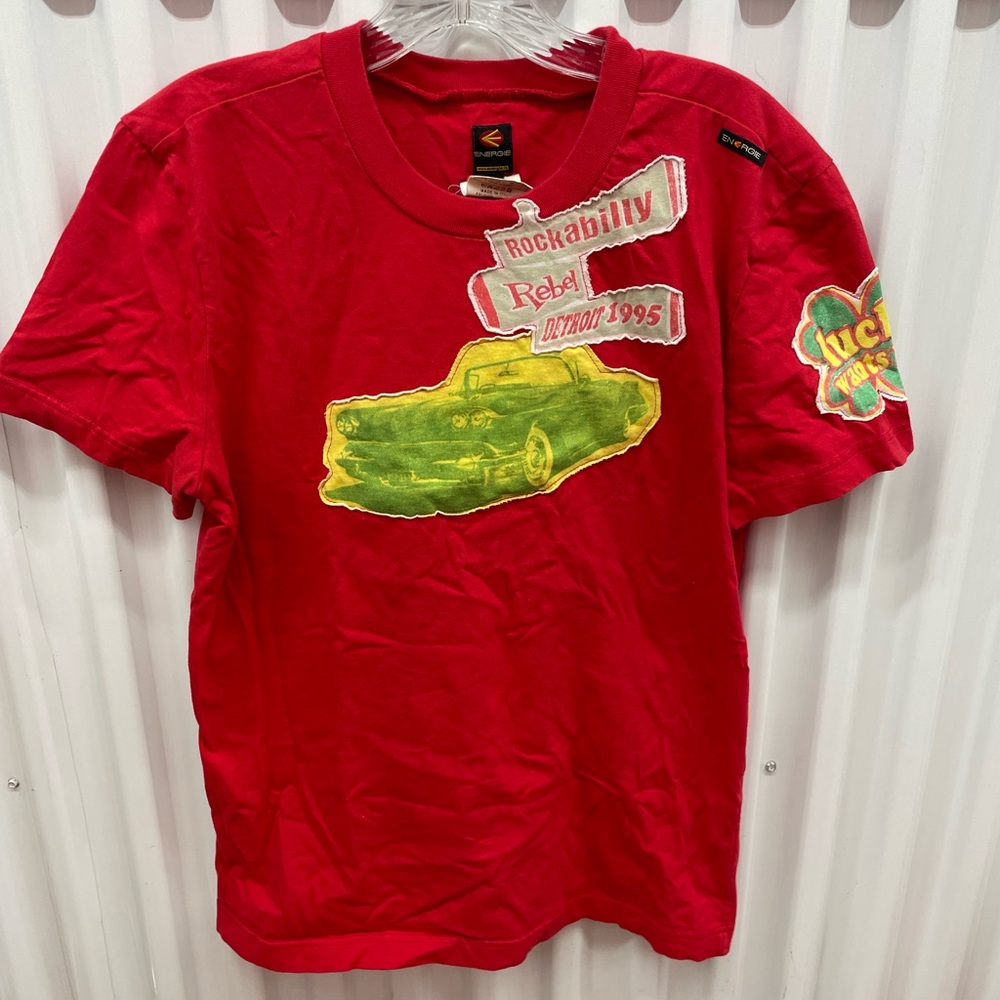 Vintage Men’s Energie Red T Shirt Size Medium